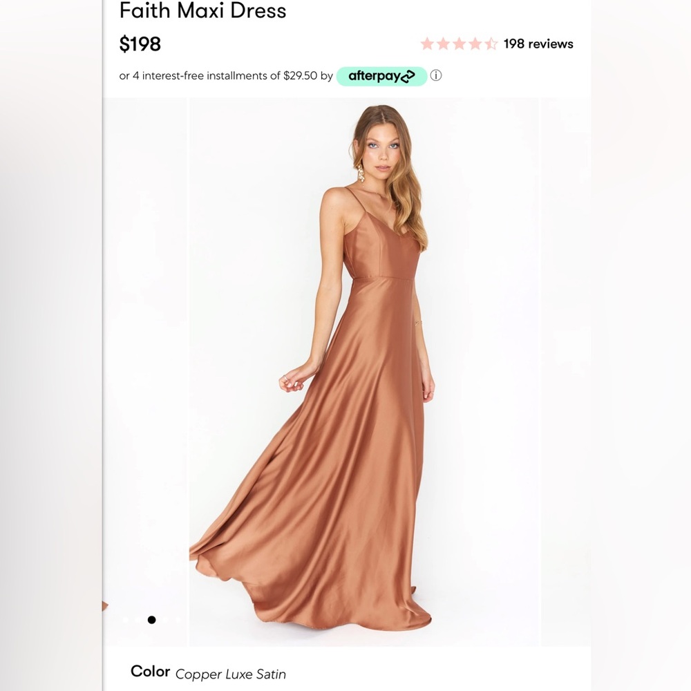 Show Me Your Mumu Faith Maxi Dress in Copper Luxe Satin - S - Picture 2 of 6